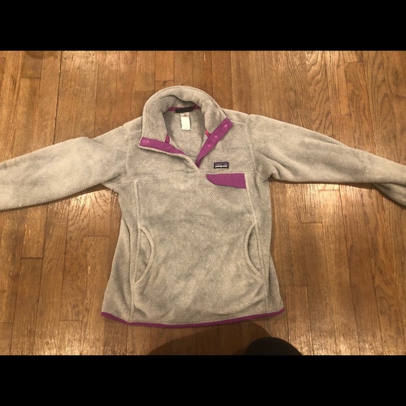 Patagonia Sweaters - Patagonia Re-Tool Snap-T Pullover Gray/purple Size XS